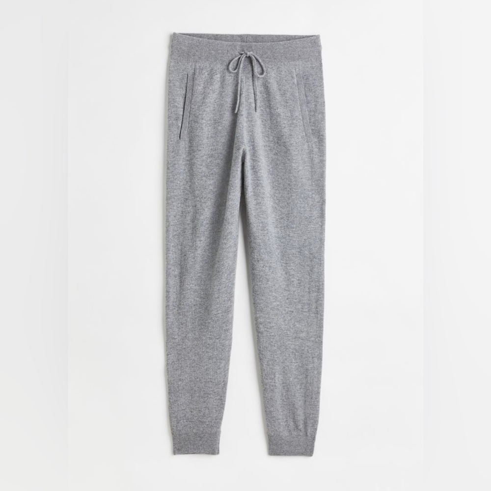 Grey MEN 100% Merino Wool Joggers Pants M Size Premium Selection